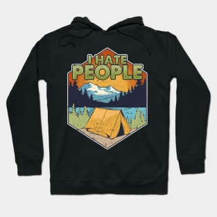 Cute & Funny I Hate People Camping In Nature Pun Hoodie